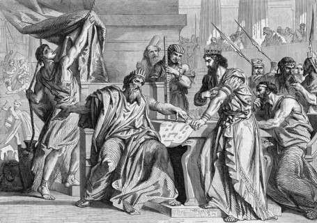 Religion The Holy Bible. David instruct Salomon on temple build