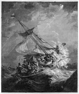Religion The Holy Bible. A ship during a tempest( Psalm CV, 44)