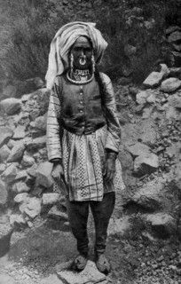 Historical Geography. 1900. India. Pahari woman engaged in a toilsome task