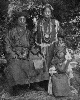 Historical Geography. 1900. India. Indian family  of Sikkim dressed up for the making of their portrait