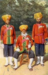 Historical Geography. 1900. India. Officers of the 15th Ludhiana Sikhs and of the 1st Brahmins