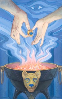 Creative illustration Ancient Egypt Occult magic ritual  oracles