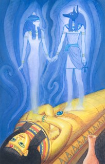Creative illustration Ancient Egypt Religion and burial customs: