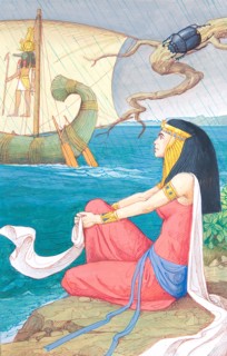 Creative illustration Ancient Egypt. Egyptian queens, the dream of Nefertari