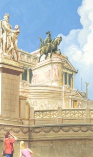 Creative illustration serial History of Rome he Monument to King Vittorio Emanuele II