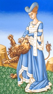 Creative illustration Middle Age in tarots. Force.