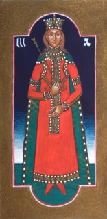 Creative illustration Middle Age in tarots. The Empress