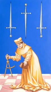 Creative illustration Middle Age in tarots Man of science