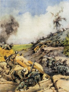 World War II - War in Italy 1943 Camouflaged Artillery
