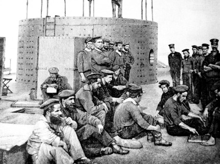 American Civil War 1861 1865 USS Monitor after the battòe of Hampton Roads