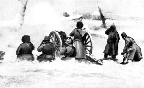 WWI World War One 1914 1918 Russia at war Russian artillery post