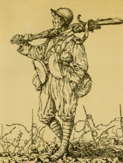 World War One French Army. Grenadier Machine gunner 1917