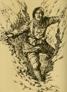 World War One 1917 France Relay runner Soldier