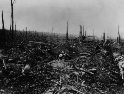 Digging a communication trench.