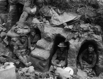 Men of the Border Regiment resting.