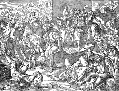 Graf Von Starhemberg Grants Orders Despite Wounding. Graf Von Staremberg Erteilt Trotz Verwundung Befehle