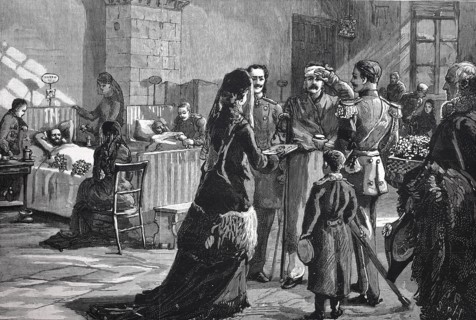 Nilhilism In Russia: Members Of The Imperial Family Visiting The Soldiers Who Were Wounded When The Late Czar Was Assassinated. The Russian Nihilist Movement Was A Russian Trend In The 1860S That Reje...