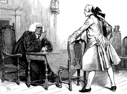He Sat Down In His Wooden Arm-Chair And Shook His Great Fore-Finger In His Visitor'S Face