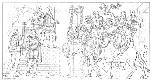 Relief From The Trajan'S Column With A Scene From Emperor Trajan Dacian Campaigns