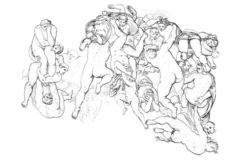 Groups Of Damned At The Last Judgment