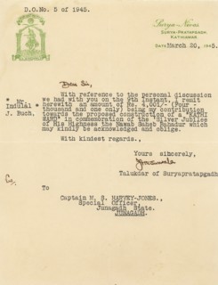 Letter head with royal seal or Coat of Arms 20/iii/1945
