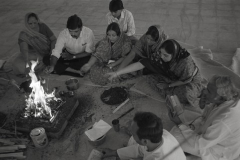 Hindu fire worship ceremony ,  India