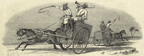 Male Cart in the Northwest of India Post office arrangements for the rapid transport of the Honorable Company's mail along the Grand Trunk Road 19th century