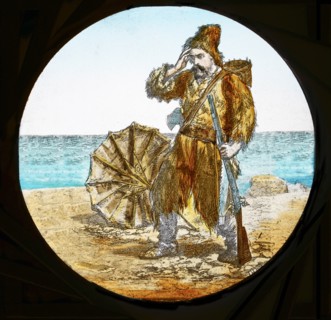 Magic Lantern slide circa 1900 hand coloured