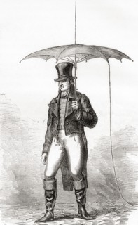 A gentleman with a lightning rod umbrella