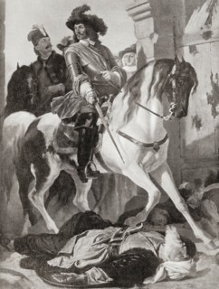 Charles V entering the city of Buda after defeating the Turks at the end of the Second Siege of Buda in 1686
