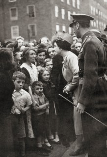 Queen Elizabeth visiting the people of London during World War Two