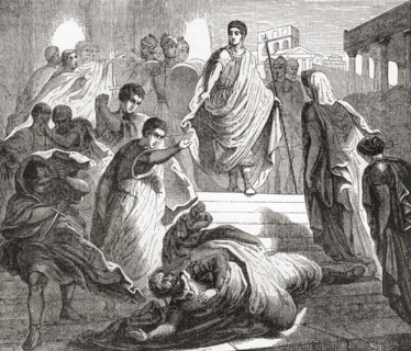 The murder of Servius Tullius by his son-in-law Lucius Tarquinius