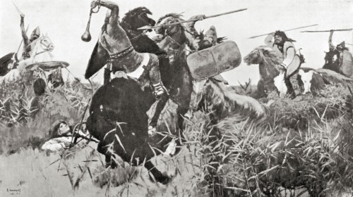 A Scythian warrior attacking his enemies