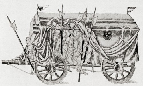 A troop waggon of the army of Maximilian I