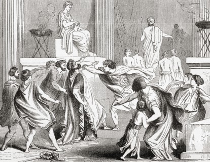 The murder of King Philip in 336 BC at Aegae
