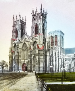 A hand coloured magic lantern slide circa 1900