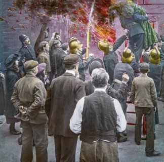 Magic Lantern slide circa 1900 hand coloured