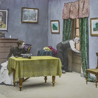 Magic Lantern slide circa 1900 hand coloured