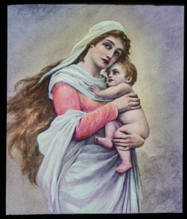 A hand coloured magic lantern slide circa 1900