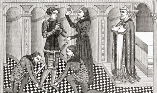 The solemn consecration of a knight