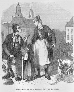 Gleason's Pictorial Drawing Room Caompanion  etching from 1852 The costimes and dress of the valley of the Danube'