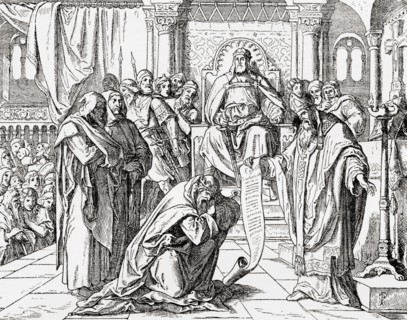 Louis the Pious at his palace of Attigny near Vouziers in the Ardennes in 822