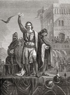 Conradin on the scaffold at Naples following the battle of Tagliacozzo in 1268
