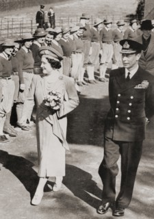 George VI and Queen Elizabeth inspecting members of the Women's Land Army in 1942 during WWII