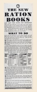 1943 advertisement giving advice on how to use the wartime ration books