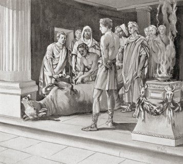 Auspices examining sacrifices
