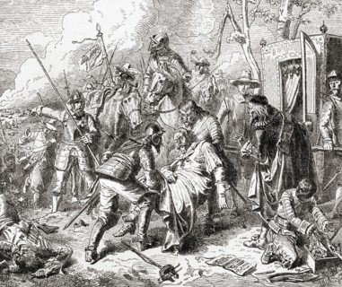 Tilly mortally wounded at The Battle of Rain aka Battle of the River Lech or Battle of Lech