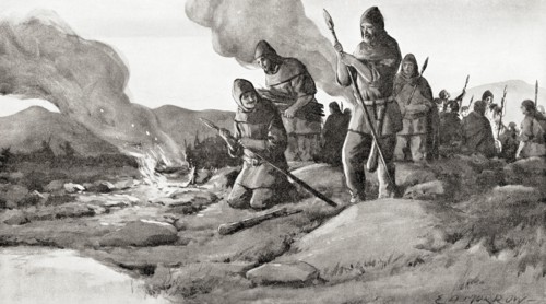 The Goths preparing the invasion into Thrace in 250 AD under their king Cniva