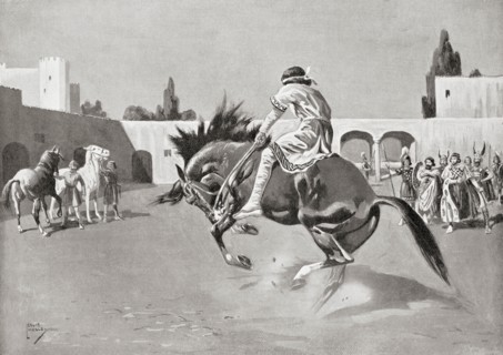 Basil I breaking a horse