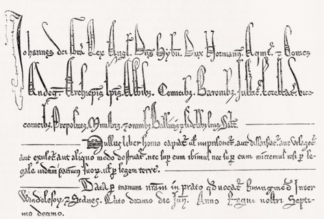 After a specimen from the Magna Carta